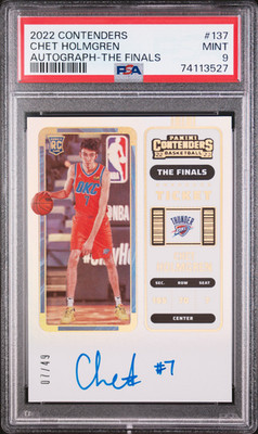 2022-23 Panini Contenders Chet Holmgren The Finals Ticket Auto RC /49 Thunder
