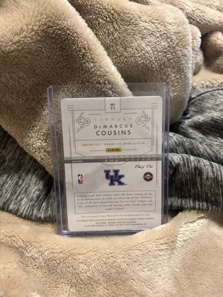 Placa de impresión Panini Donruss DeMarcus Cousins 2016-17 1 de 1 Reino Unido Foto 2 de 2