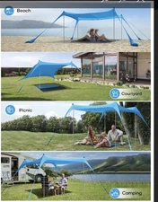 Beach Tent  By PLEKER 10 X 10 - Model PL-WJZ09 - New In Sealed Box