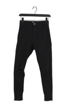 Topshop Women's Jeans W 28 in Black Cotton with Elastane, Polyester Straight