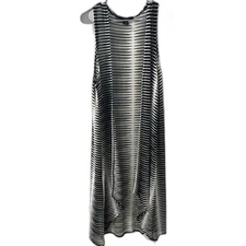 Cejon Black and White Striped Maxi Vest - OS