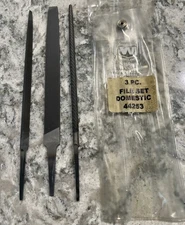 Vintage Warrensville File & Knife 3 Piece Set Flat Triangular & Round 44253
