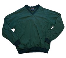 Vintage Sutherland Of Scotland Green Golf V-Neck Windbreaker Jacke UK M