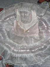 Vtg NOS 2T Girls Baby Nylon Frilly Full Circle Pink Slip Dress 70s Lace Pageant