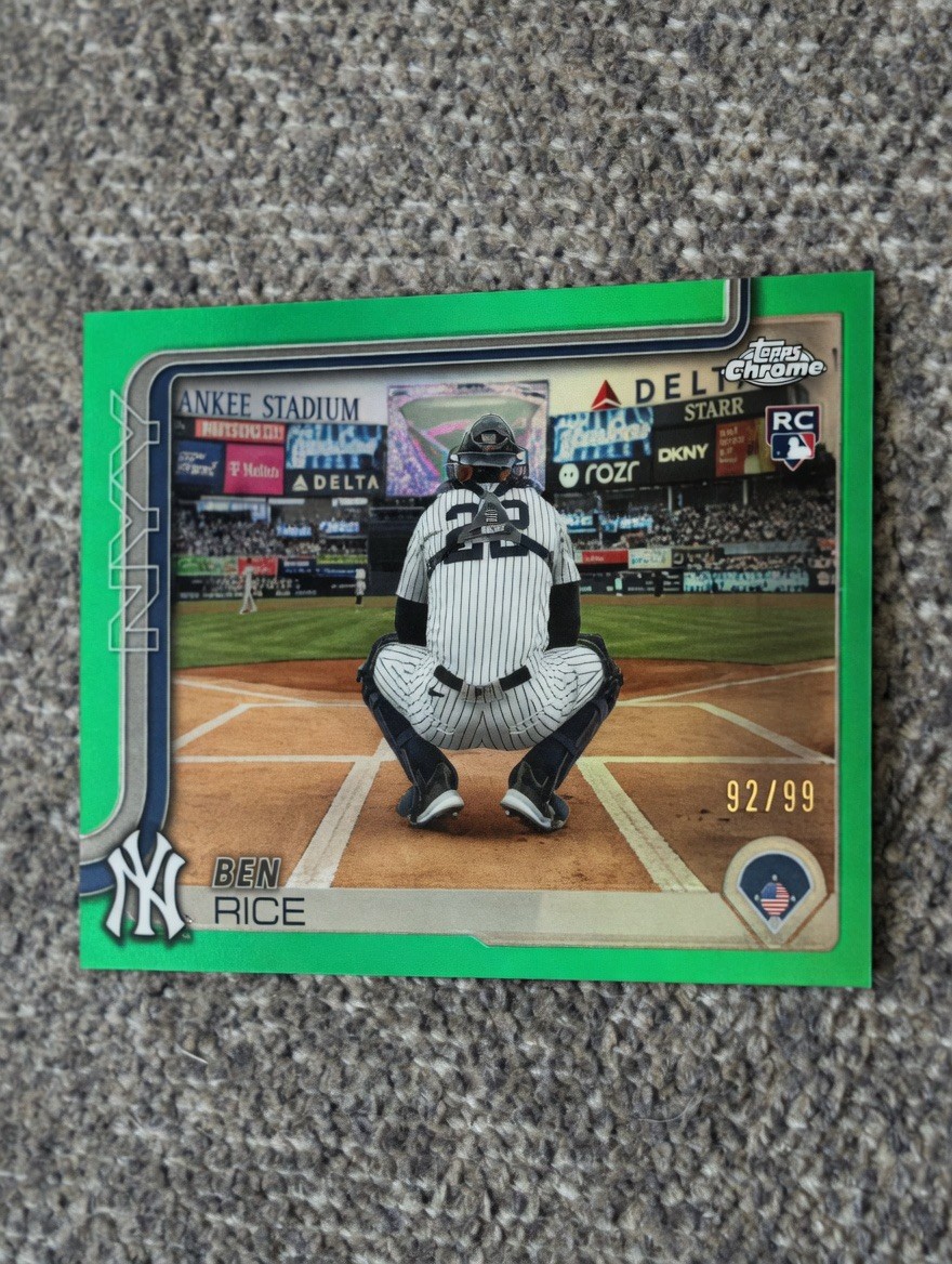 2025 Topps Chrome Update - Ben Rice #138  IMAGE VARIATION GREEN /99 (RC)