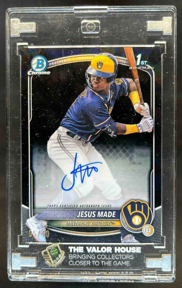 2025 Bowman Sapphire Jesus Made Chrome Auto Black Refractor 1st Prospect #5/10