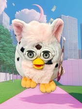 Furby Buddies  More Light  Plush Gray Pink Tiger Electronics Vintage 99 w/Tags