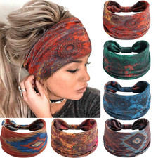 6 Pack Boho Headbands for Women Wide Twist Knotted Head Bands Elastic Stretch...