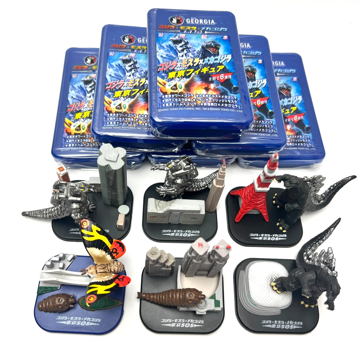Full Set of 6 Godzilla vs. Mothra vs. Mechagodzilla Tokyo SOS