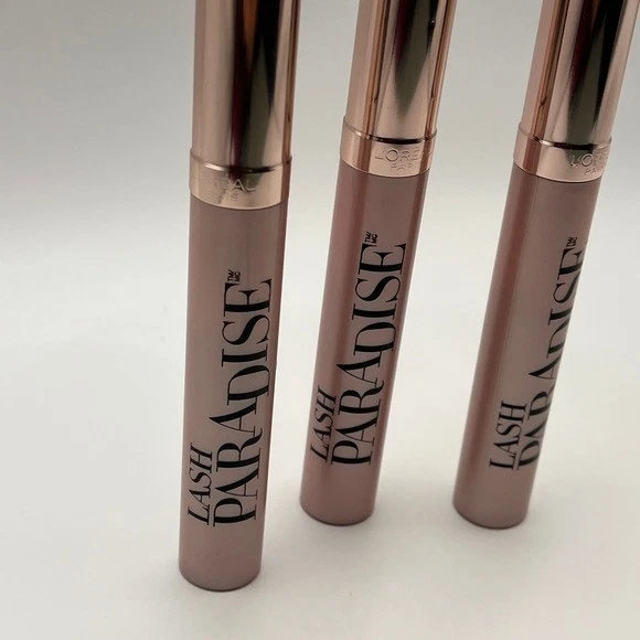 Lote de 3 rímel L'Oreal Paris Lash Paradise negro más negro y brillo de mantequilla NYX Foto 2 de 4