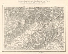 The supposed old bed of the Piave river. Belluno. Italy sketch map 1885