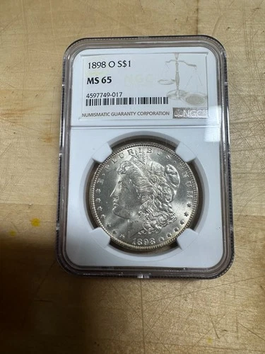 NGC MS65 1898 O Morgan Silver One Dollar Coin S$1  Toning