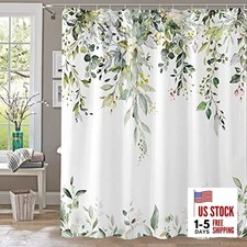 Eucalyptus Plant Rustic Shower Curtain, 72"W x 72"L Pack of 1 Green2