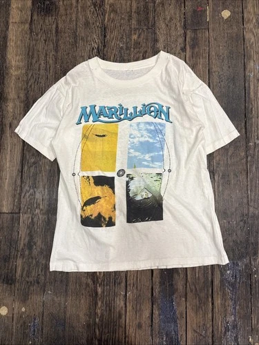 Marillion Seasons End concert tour band t-shirt 1980s vintage concert t-shirt, vintage, size L, single stitch, B+ condition