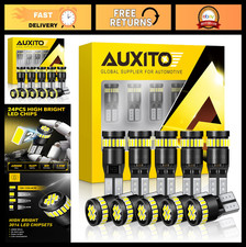 AUXITO 194 LED Light Bulb 6000K White 168 2825 W5W T10 Wedge 24-SMD 3014