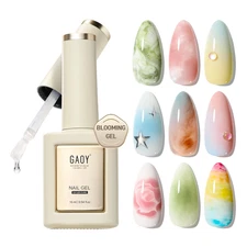 Blooming Gel Nail Polish, 16Ml Clear Blooming Gel, Spreading Effects Soak off UV