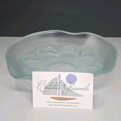 #ad Coastalota Art Glass Recycled Local Pacific Northwest Distressed Daisy Green $75.00
