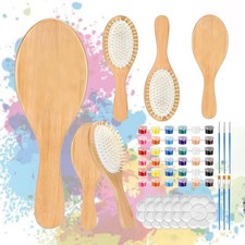 Bemalsets F&uuml;r Haarb&uuml;rsten Aus Holz, DIY-Entwirrungskamm F&uuml;r Reisen,