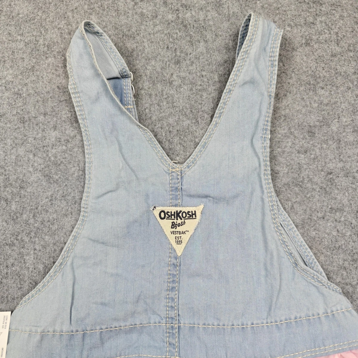 OshKosh Dress Girls 3T Pink Floral Denim Overall Skirtall Casual Summer New