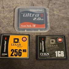 CompactFlash CF Card Lot   Lexar  SanDisk 256MB, 1GB, 2GB   Untested