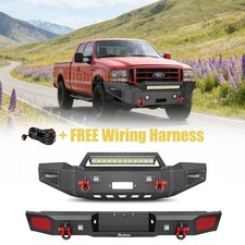 Aaiwa Front Rear Bumper For 1999-2004 Ford F250f350f450 Super Duty W Lights