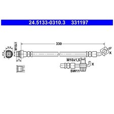 Bremsschlauch hinten links für Ford Galaxy 2 WA6 MK S-MAX | 24491103