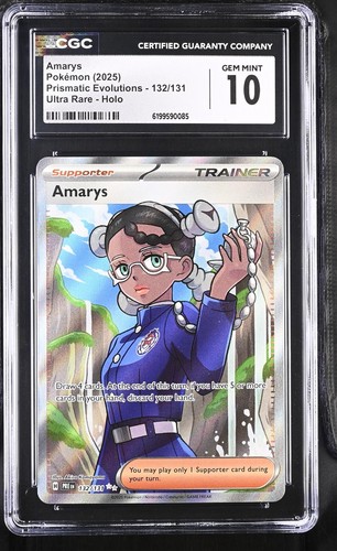 2025 Prismatic Evolutions Pokemon Amarys CGC 10 132/131