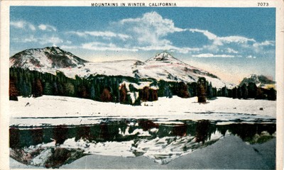 Mountains, Winter, California Postcard