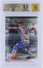 Jack Flaherty Cardinals Signed 2018 Topps Chrome #HMT18 BAS 9.5/10 Rookie Card. rookie card picture