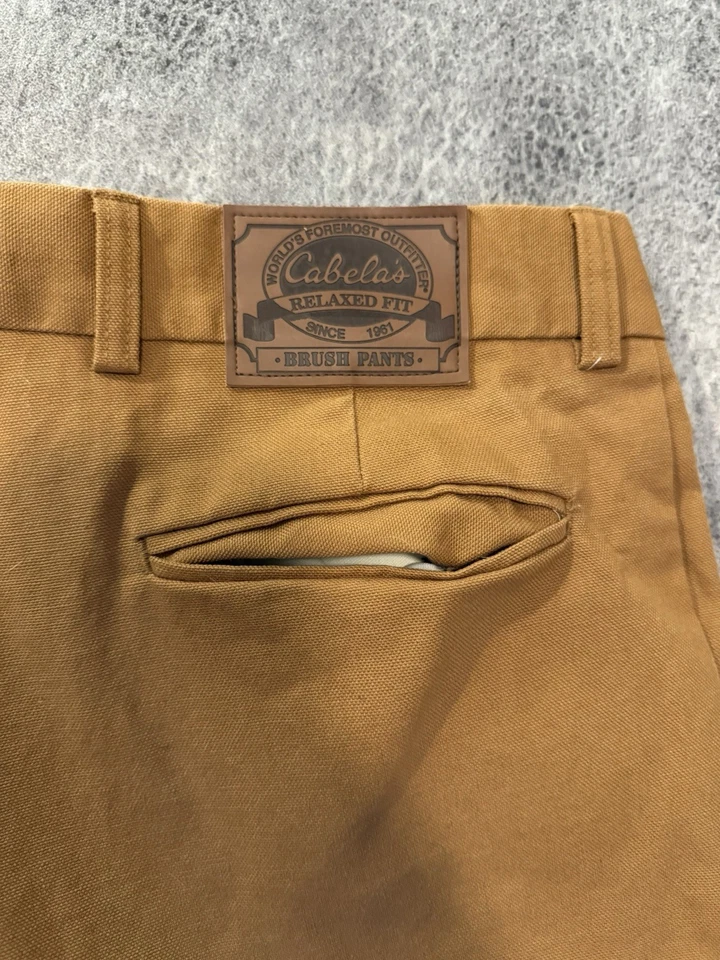 Pantalones Cabelas de Colección Para Hombres 34 Marrón Algodón Encerado Cepillo Briar Guard Upland Hunt Foto 4 de 4
