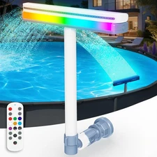 Upgraded Pool Fountain with Remote - 2025 Adjustable Waterfall Pool Sprinkler...