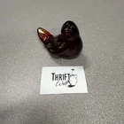Fenton RUBY RED Glass Bird Figurine Hand Painted signed