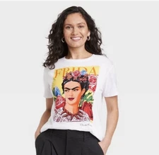 NWT Frida Kahlo White Graphic T Shirt Jerry Lee Of California Size M Medium