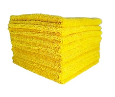 10 Pk Jobber Korean Yellow Microfiber Detailing Towels 16x16 inches 365 GSM