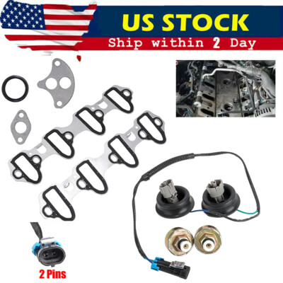 Knock Sensor with Harness Kit Set For Chevrolet GMC Cadillac Hummer 5.3L / 6.0L
