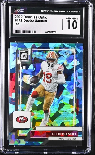 2022 Donruss Optic 172 Deebo Samuel Ice /15 CGC 10 Gem Mint Pop 1 San Fran 49ers