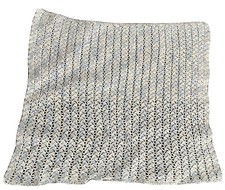 Hand Made Knit Crocheted Pastel Baby Afghan Blanket Throw Blue Purple Triangles