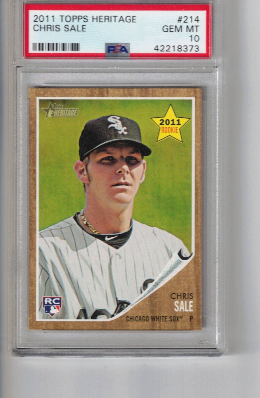 2011 Topps Heritage # 214 Chris Sale RC PSA 10