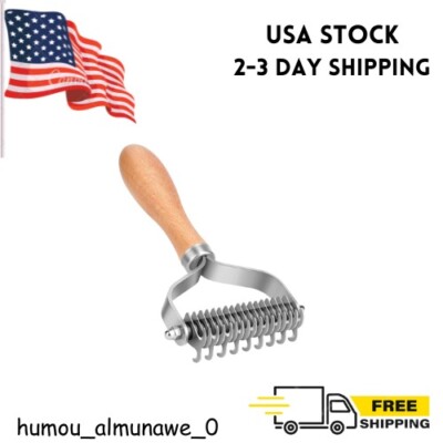 Pet Grooming Brush, 2 Sided Undercoat Rake for Dogs & Cats, Safe Dematting Comb 