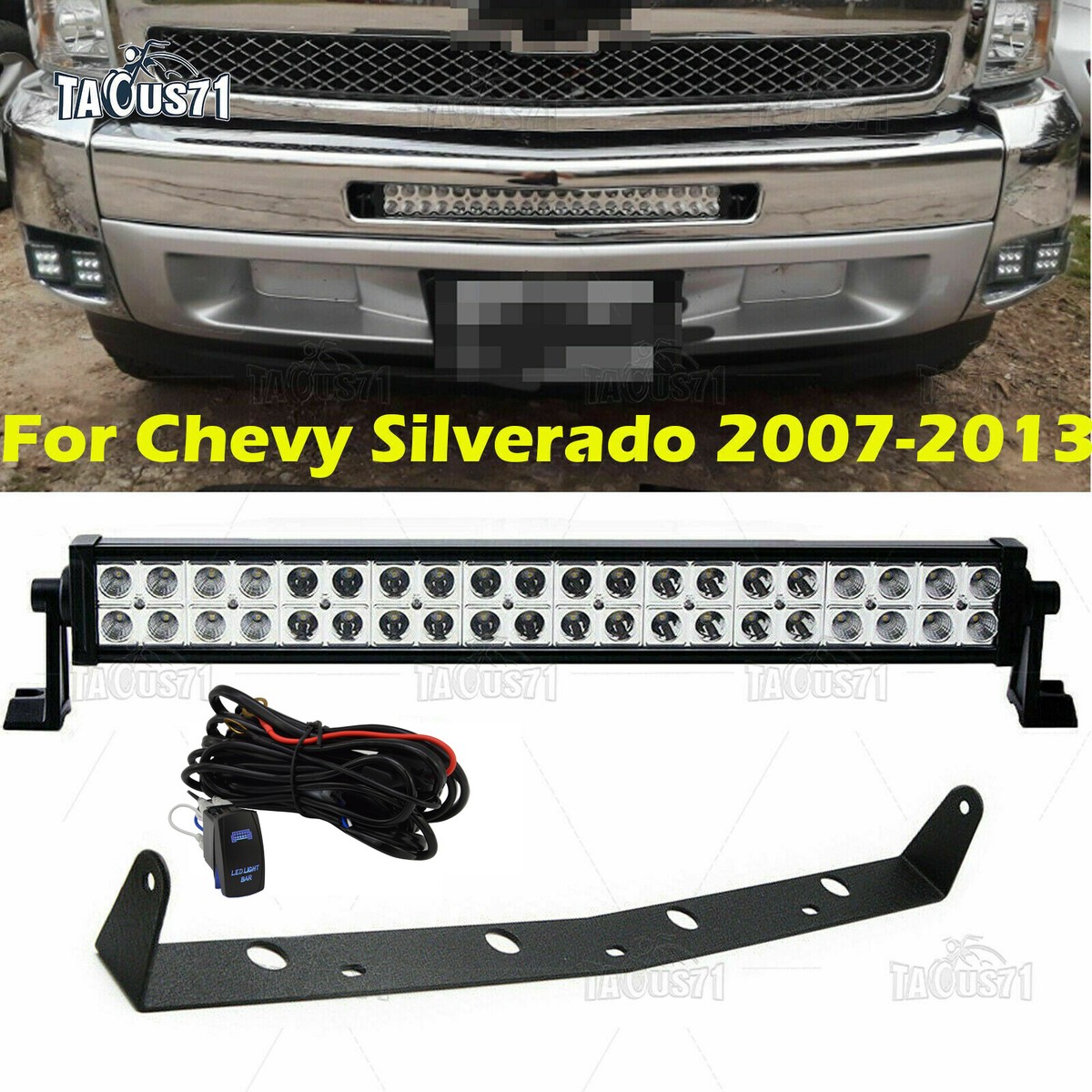 Cristal Camara IPhone 15 Kit De 4 Luces LED Antiniebla 24W Para Chevy Silverado 2007-2013 Soportes De Paragolpes Cableado Cosas Gratis