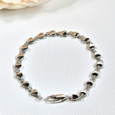 TIFFANY&Co Puff Heart Link Chain Bracelet Sterling Silver