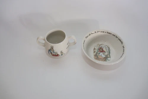 Wedgwood PETER RABBIT Beatrix Potter mug bowl and mug set