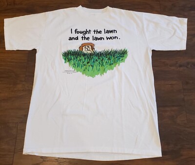 VTG Hallmark Shirt Shoebox Greetings I Fought The Lawn Single Stitch Size XL