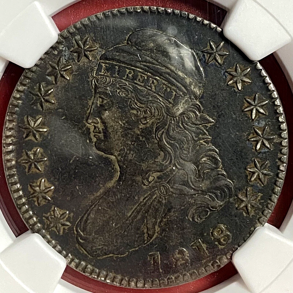 NGC-AU! 1818 CAPPED BUST HALF LETTERED EDGE - Image 2 of 3