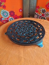 Vintage Ancien Dessous De Plat En Fonte DECOTEC Made In France Noir 3 pieds