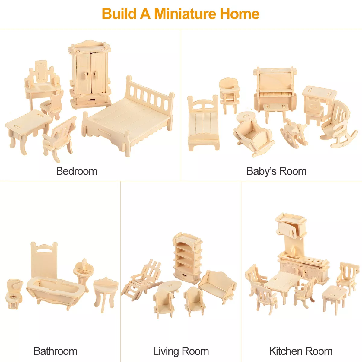 Balsa wood dollhouse furniture top