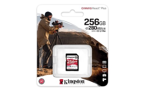 740617340594 Kingston Technology 256GB Canvas React Plus SDXC UHS-II 280R/150W U - Picture 3 of 5