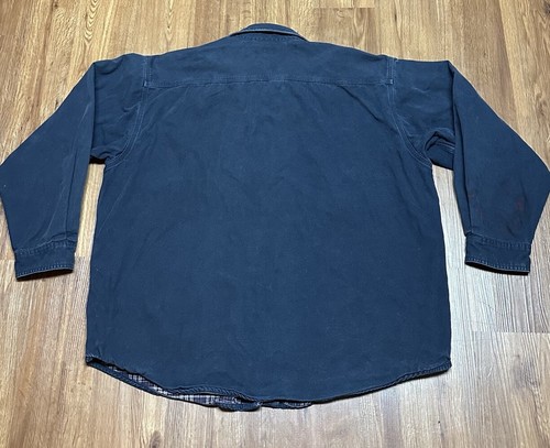 CARHARTT MENS SNAP BUTTON LINED SHIRT JACKET SIZE 2XL #S96MDT BLUE COTTON - Picture 9 of 11