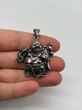 Stainless Steel Style Peace and Success Cloth Bag Buddha Good Luck Pendent