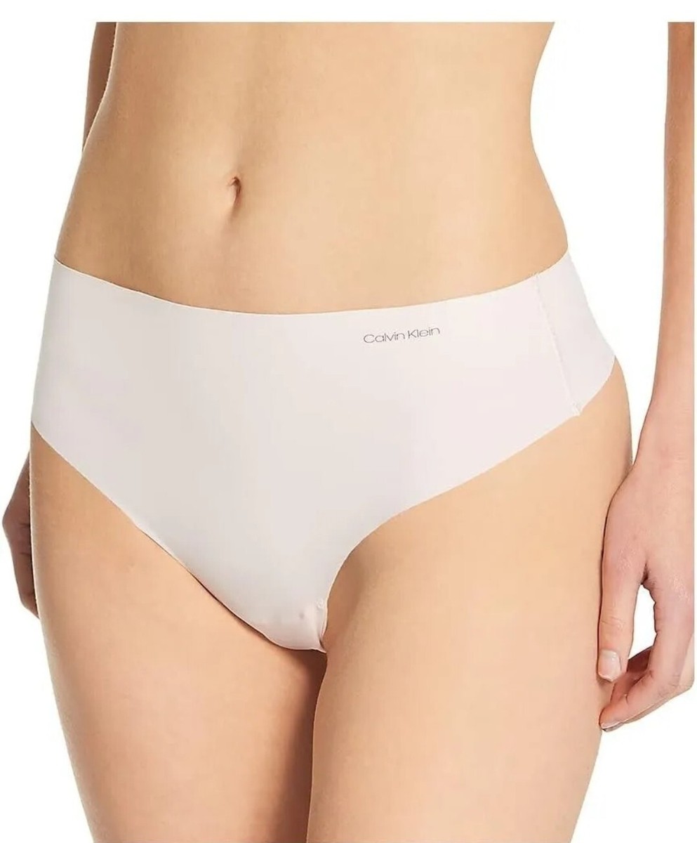 Calvin Klein Women's Invisibles High Waist Thong Panty in Beige
